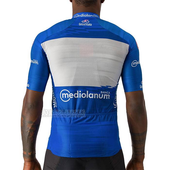 2023 Cycling Jersey Giro d'Italia Blue White Short Sleeve and Bib Short